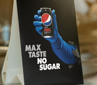 Blue Pepsi Max sign