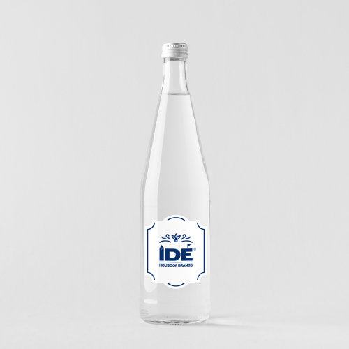 Glassflaske med IDÉ logo