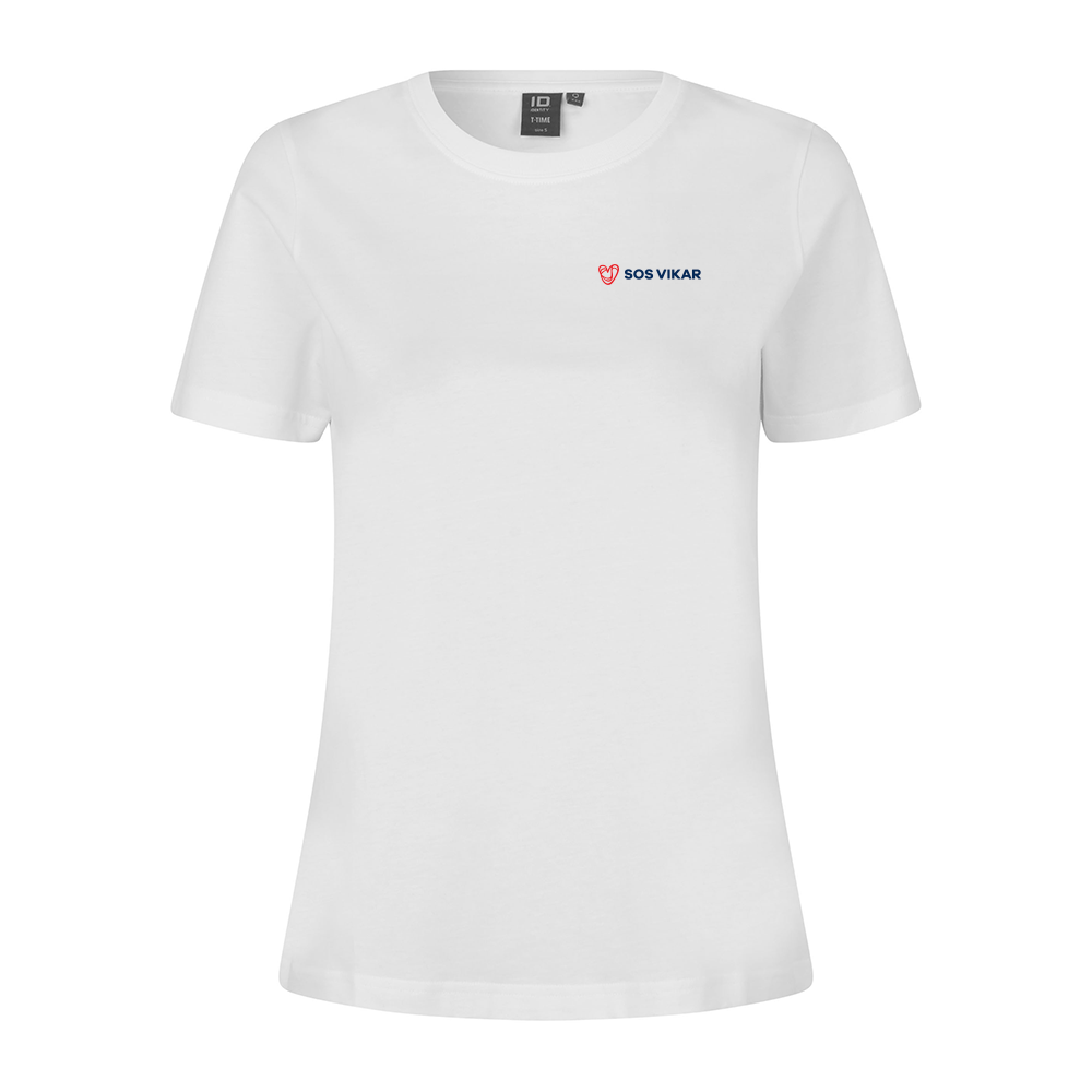 Dame t-shirt i hvid med logo